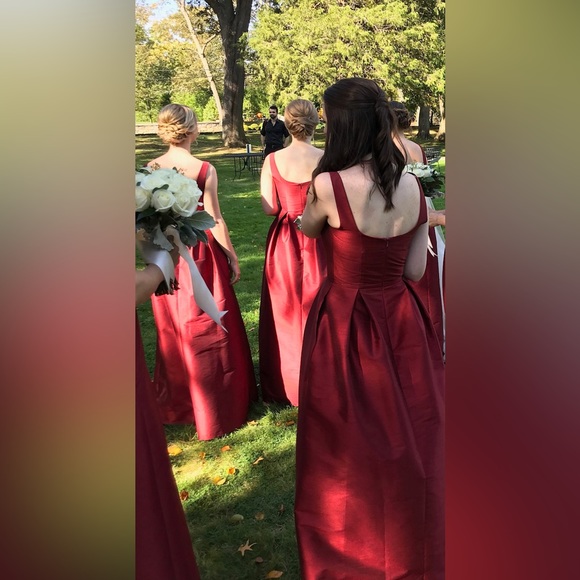 LulaKate Crimson Silk Emily Gown - like new - Picture 6 of 7